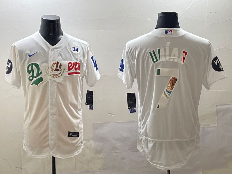 Men Los Angeles Dodgers #7 Urias White Mexico Elite 2025 Nike MLB Jersey style 4->los angeles dodgers->MLB Jersey
